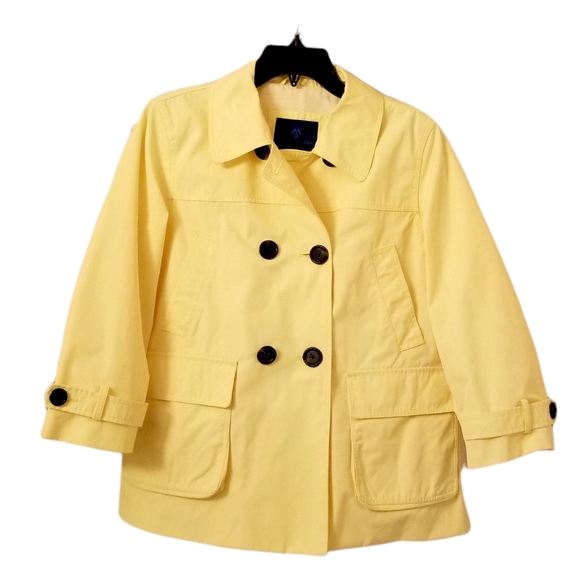 Martin & Osa Jacket Size L Raincoat Cropped Sleeves Yellow - Picture 10 of 10